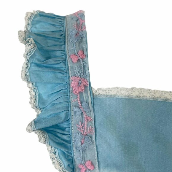 Sugar Sweet Toddler Sundress and Hat Blue Size Medium  Cotton Vintage 1960s - Picture 5 of 5